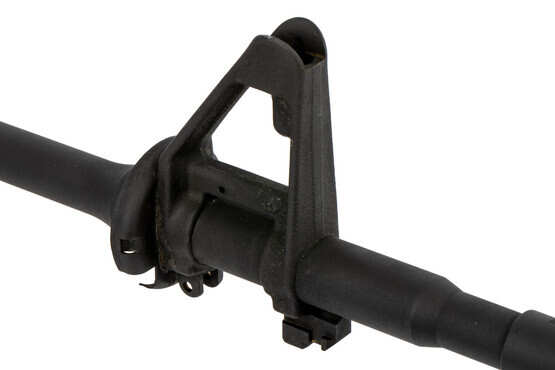 The Lewis Machine and Tool AR-15 barrel with A2 front sight comes with a delta ring for two piece handguards